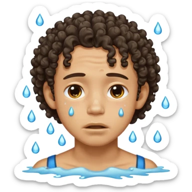 handsome lightskin boy with curls and a good jawlinecrying sticker