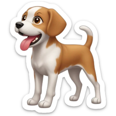 Perrito french podré sonriendo con un corazón al fondo sticker