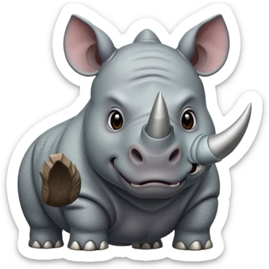 angry rhinoceros sticker