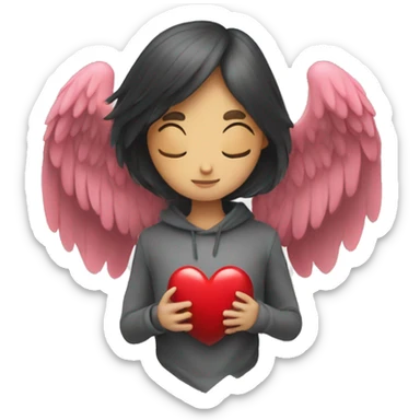 heart with wings no face sticker