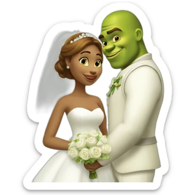 Shrek en Fiona wedding  sticker