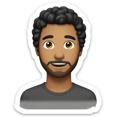 brown 24 year old guy with black hair and short beard sticker