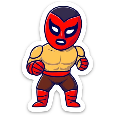 red and black luchador mask sticker