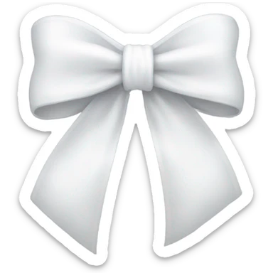 Shiny white bow sticker