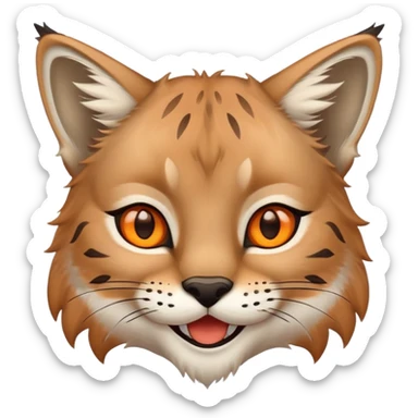 lynx with smile sticker