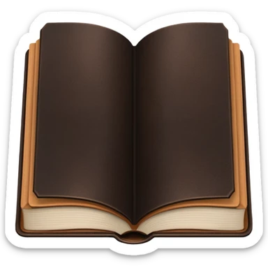 open brown book with completely empty, black pages sticker