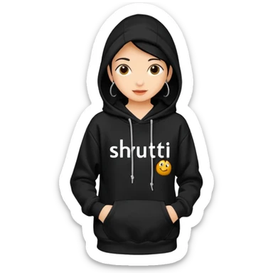Hoodie with shruti written on it without any girl only hoodie sticker
