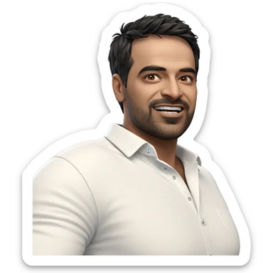 happy guy in white shirt sticker