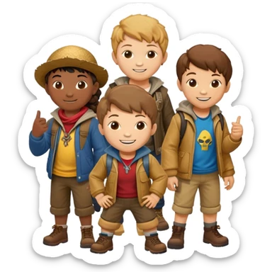 The Goonies group of kids, adventure movie characters sticker
