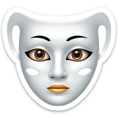 a sheet of white mask pack for face skincare beauty, transpalent holes on eyes and mouth, no real eyes and mouth sticker