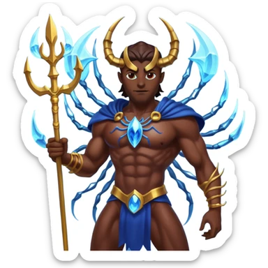 spider god with Poseidon trident sticker
