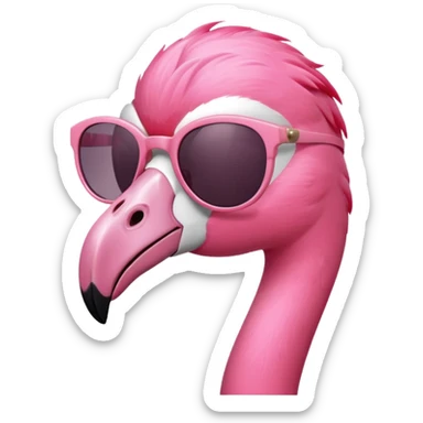 flamingo wearing classic sunglasses sticker