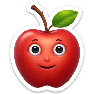 worm make a hole on apple sticker