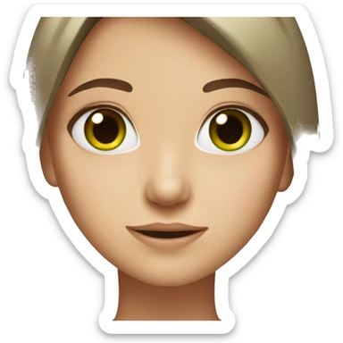 Girl with brown straight hair and green eyes  sticker