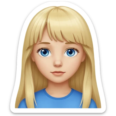 Fille blonde cheveux longs Frange sticker