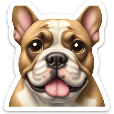 Tanned French bull dog with cream dotted eyebrows  sticker