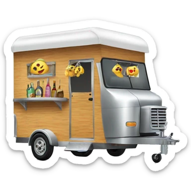 Cute mobile bar horse trailer  sticker