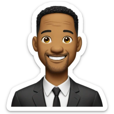 Will smith with a big smile sticker