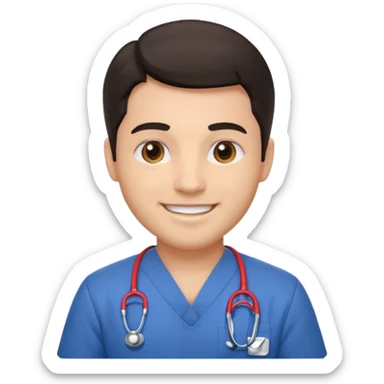 male nurse with dark hair sticker