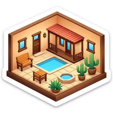 Isometric southwestern home  sticker