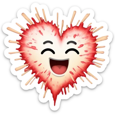 Heart exploding with love sticker