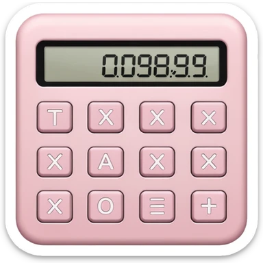 Pale Pink tax Calculator Front sticker