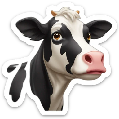 I saw a chicken and cow at the farm sticker