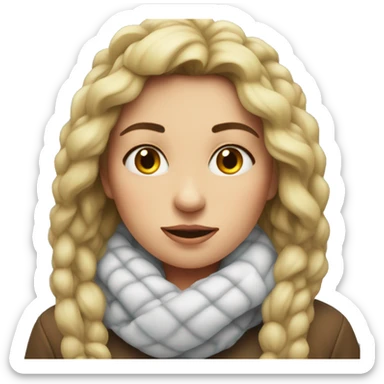 woman feels very cold in w sticker