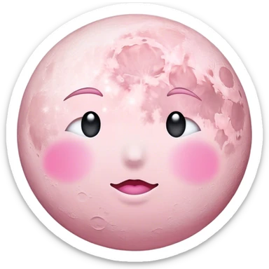 pastel pink moon sticker