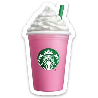 starbucks cup pink drink with cold foam sticker