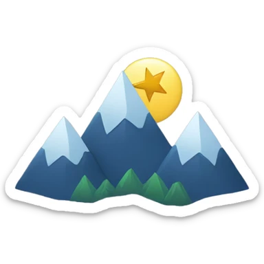 Three mountains with a star above each mountain  sticker