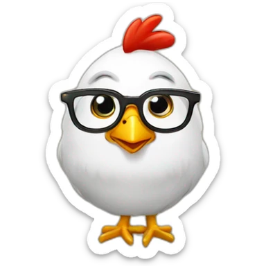 Una gallina con lentes sticker