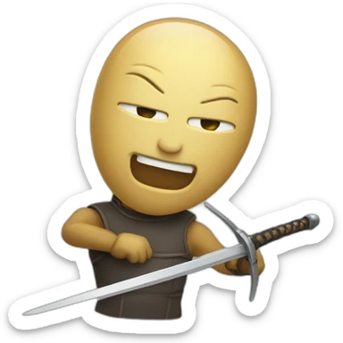 Chat avec une epee sticker