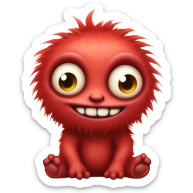 kind funny red baby monster sticker