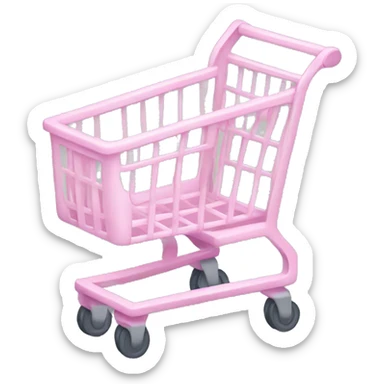 Pale pink shopping cart  sticker