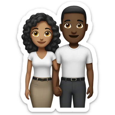 Interracial couple sticker