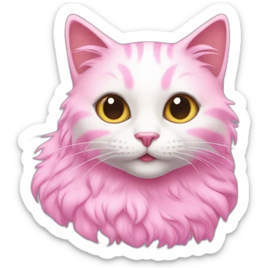 Cat and her pink sticker