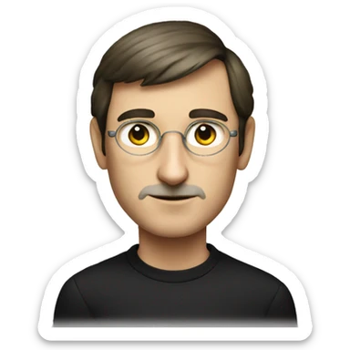 iconic portrait of a young steve jobs sticker