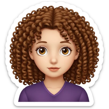 Curly-haired girl with big eyes sticker