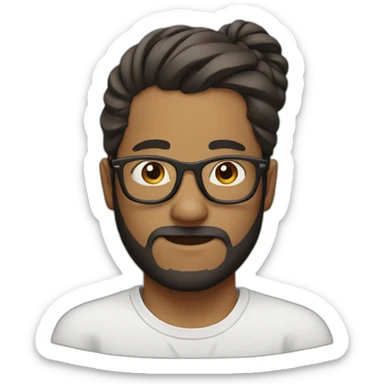 manbun with glasses sticker