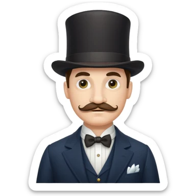 A gentleman of the high society with a moustach, a monocle, an elegant hat being super elitist sticker