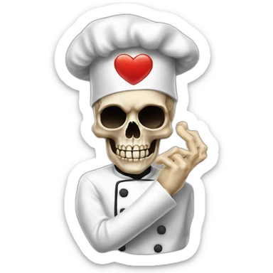 skull Chef Pinched Finger heart Kiss sticker