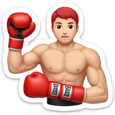 Gota de sangre con cara de enfado y unos guantes de boxeo, que tenga brazos y piernas musculados sticker