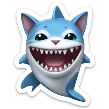 cat in a shark costume sticker