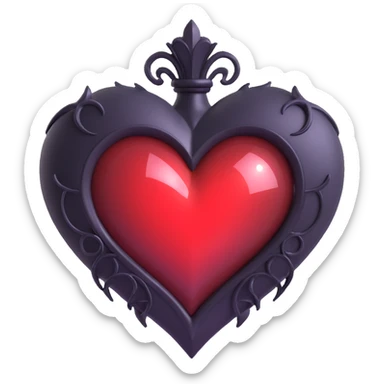 mysterious gothic heart, purple, sparkling effect sticker