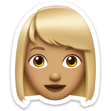 Girl with blonde wolfcut with bangs sticker
