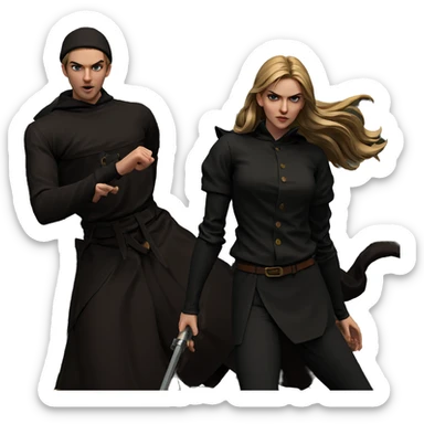 action pose in the woods sticker