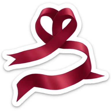 claret red ribbon sticker