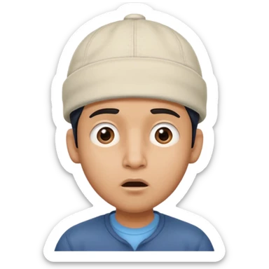  Fait un jeune indien pas trop beau avec un léger surprise un double menton et une casquette sur la tete sticker