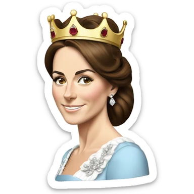 Kate Middleton with a crown  sticker